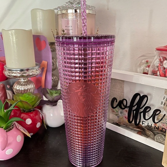 Starbucks Berry Purple Grid Ombre Tumbler - Picture 2 of 4